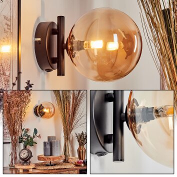 Chehalis Muurlamp - Glas Amber, 1-licht
