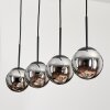 Gastor Hanger - Glas Chroom, Rookkleurig, 4-lichts