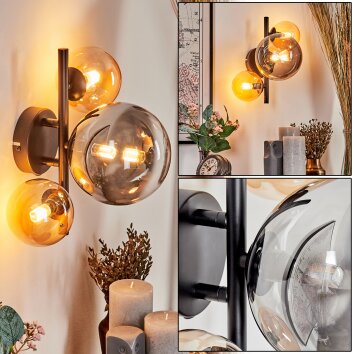 Chehalis Muurlamp - Glas Amber, Rookkleurig, 3-lichts