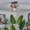 Montgomery Plafondlamp - Glas Natuurlijke kleuren, Zwart, 1-licht