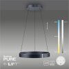 Paul-Neuhaus PURE E-CLIPSE Hanglamp LED Grijs, 2-lichts, Afstandsbediening