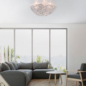 Paul-Neuhaus SAREA Plafondlamp Zilver, 10-lichts