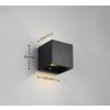Reality TALENT Buiten muurverlichting LED Zwart, 2-lichts, Bewegingsmelder
