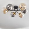 Chehalis Plafondlamp - Glas 15 cm Goud, Zwart, 6-lichts