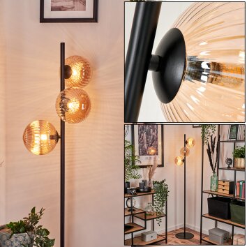 Remaisnil Staande lamp - Glas 15 cm Amber, 3-lichts