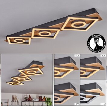 Taboneira Plafondlamp LED Natuurlijke kleuren, Zwart, 3-lichts