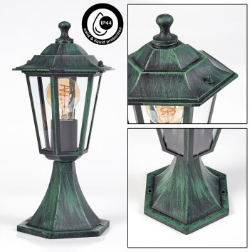 Loria Sokkellamp Groen, Zwart, 1-licht