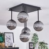 Chehalis Plafondlamp - Glas 12 cm Rookkleurig, 5-lichts