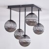 Chehalis Plafondlamp - Glas 12 cm Rookkleurig, 5-lichts