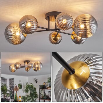Chehalis Plafondlamp - Glas 10 cm, 12 cm, 15 cm Goud, Zwart, 6-lichts
