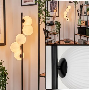 Remaisnil Staande lamp - Glas 15 cm Wit, 5-lichts