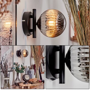 Chehalis Muurlamp - Glas 12 cm Rookkleurig, 1-licht