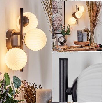 Chehalis Muurlamp - Glas 10 cm Wit, 3-lichts