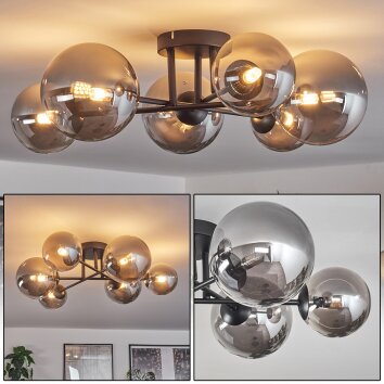 Chehalis Plafondlamp - Glas 12 cm, 15 cm Rookkleurig, 6-lichts