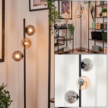 Remaisnil Staande lamp - Glas 12 cm Amber, Rookkleurig, 3-lichts