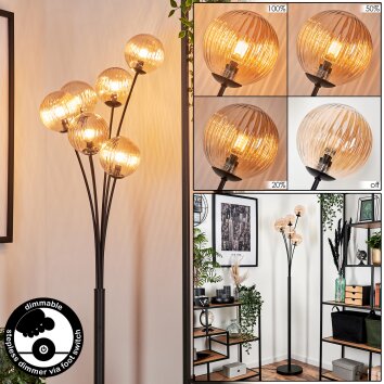 Bernado Staande lamp - Glas 12 cm Amber, 6-lichts