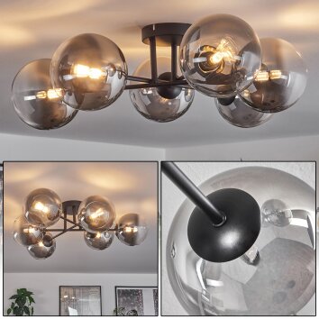 Chehalis Plafondlamp - Glas 15 cm Duidelijk, Rookkleurig, 6-lichts