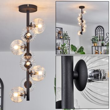 Chehalis Plafondlamp - Glas 10 cm Duidelijk, 8-lichts