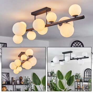 Chehalis Plafondlamp - Glas 10 cm, 12 cm, 15 cm Wit, 10-lichts