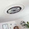Terradura plafondventilator LED Chroom, Wit, 1-licht, Afstandsbediening