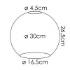 Glazen lampenkap Koyoto Vervangend glas 30 cm Duidelijk