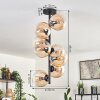 Gastor Plafondlamp - Glas 15 cm Amber, Duidelijk, 8-lichts