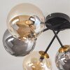 Chehalis Plafondlamp - Glas 15 cm Goud, Zwart, 6-lichts