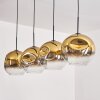 Ripoll Hanger - Glas 30 cm Goud, Duidelijk, 4-lichts