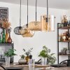 Ripoll Hanger - Glas 25 cm, 20cm Amber, Natuurlijke kleuren, Zwart, 4-lichts