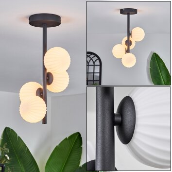 Chehalis Plafondlamp - Glas 10 cm Wit, 4-lichts