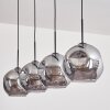Ripoll Hanger - Glas 25 cm Rookkleurig, 4-lichts