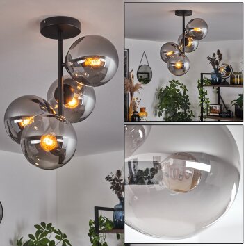 Gastor Plafondlamp - Glas 15 cm Rookkleurig, 4-lichts