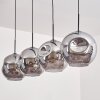 Ripoll Hanger - Glas 30 cm Rookkleurig, 4-lichts