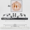 Ripoll Hanger - Glas 30 cm Amber, 4-lichts