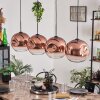 Ripoll Hanger - Glas 30 cm Duidelijk, Koperkleurig, 4-lichts