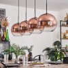 Koyoto Hanger - Glas 30 cm Duidelijk, Koperkleurig, 4-lichts
