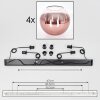 Koyoto Hanger - Glas 30 cm Duidelijk, Koperkleurig, 4-lichts