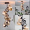 Chehalis Plafondlamp - Glas 10 cm, 12 cm, 15 cm Amber, Duidelijk, Rookkleurig, 8-lichts