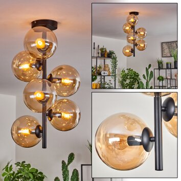 Gastor Plafondlamp - Glas 15 cm Amber, 6-lichts