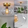 Apedo Plafondlamp - Glas 20 cm Goud, Zwart, 1-licht