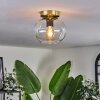 Apedo Plafondlamp - Glas 20 cm Goud, Zwart, 1-licht