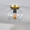 Apedo Plafondlamp - Glas 20 cm Goud, Zwart, 1-licht