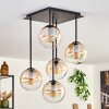 Gastor Plafondlamp - Glas 15 cm Amber, Duidelijk, 5-lichts