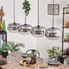 Apedo Hanger - Glas 30 cm Duidelijk, Rookkleurig, 4-lichts