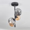 Chehalis Plafondlamp - Glas 10 cm, 12cm Amber, Rookkleurig, 4-lichts