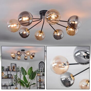 Chehalis Plafondlamp - Glas 15 cm Goud, Zwart, 8-lichts