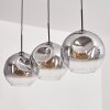 Ripoll Hanger - Glas 30 cm Duidelijk, Rookkleurig, 3-lichts
