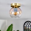 Koyoto Plafondlamp - Glas 15 cm Amber, Duidelijk, 1-licht
