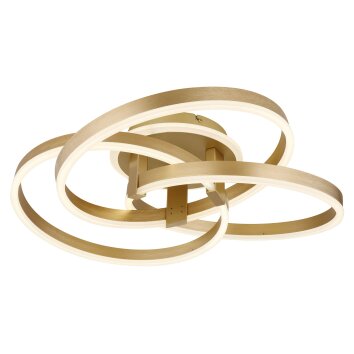 Globo HERWIG Plafondlamp LED Goud, 1-licht, Afstandsbediening