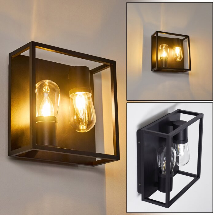 Karlsborg Wandlamp Zwart, 2-lichts